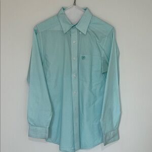 Ariat Light Aqua Micro-Pattern Dress Shirt